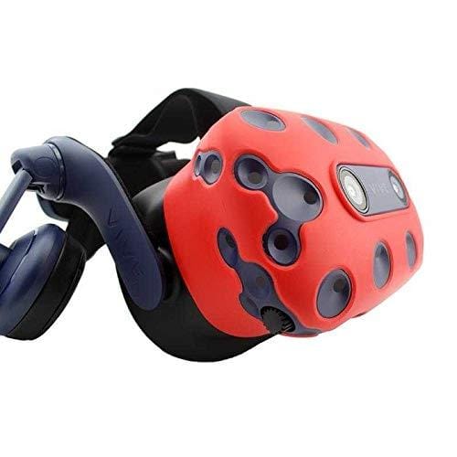 4PCS Silicone Shell Silicone Skin Cover Protector for  Vive PRO Headset (Red)