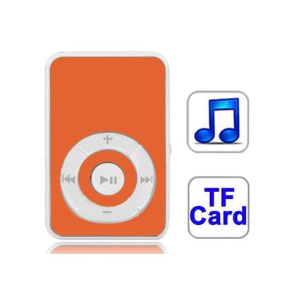 TF  Card Slot MP3 Player with Clip (Orange)
