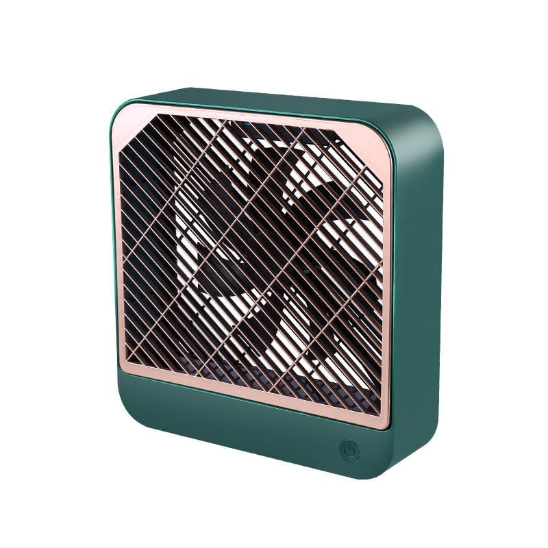 Mini Portable USB Electric Fan Square Table Fan, with 2 Speed Control (Green)