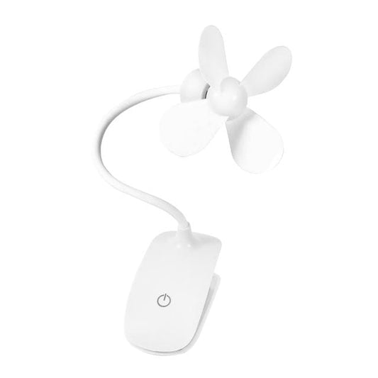 Mini Portable USB Rechargeable Touch Switch Electric Fan (White)