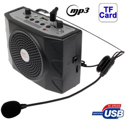Multi-functional Portable Waistband Amplifier Speaker with MP3 / USB Slot / FM / U Disk Function and Headset Microphone, Support TF Card (Black)