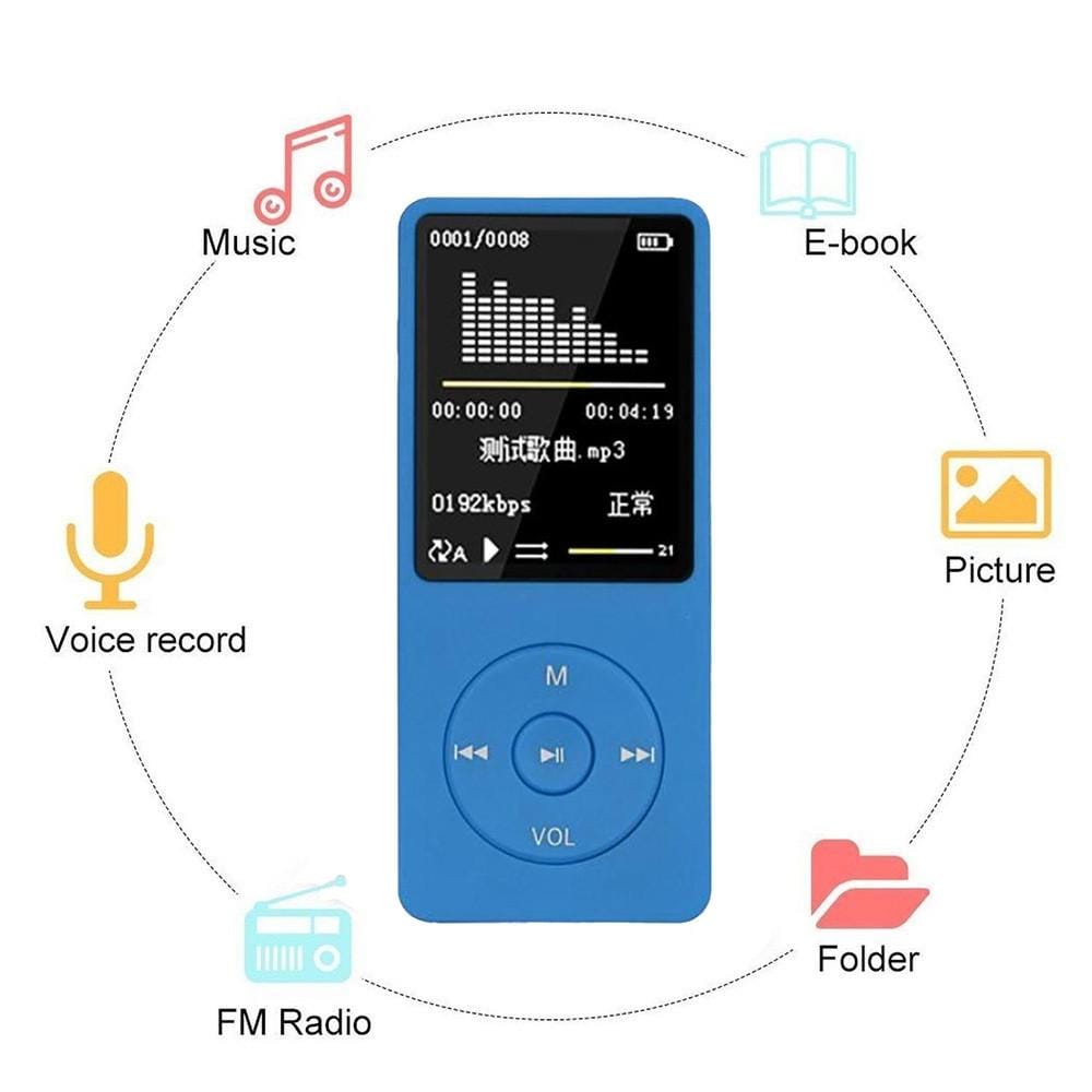 Fashion Portable LCD Screen FM Radio Video Games Movie MP3 MP4 Player Mini Walkman, Memory Capacity:4GB (Gold)
