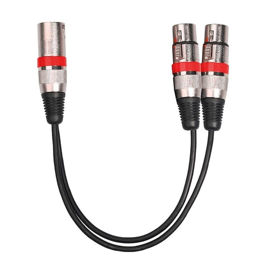 2055MFF-03 2 In1 XLR Male to Double Female Microphone Audio Cable, Length: 0.3m (Red)