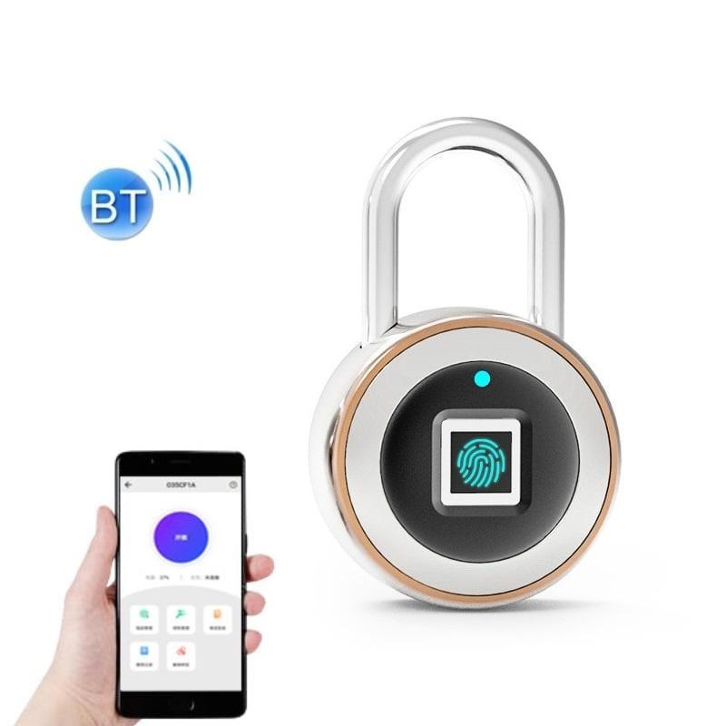Cabinet Smart USB Padlock Waterproof Bluetooth APP Remote Authorization Fingerprint Lock (Champagne)