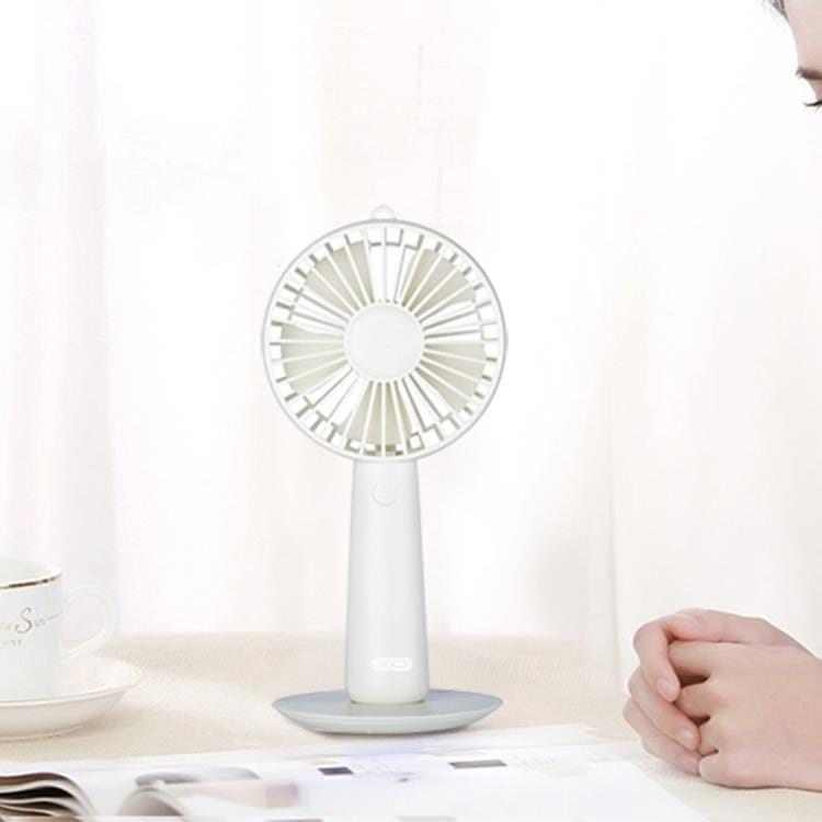 XO MF03 Multi-function Portable USB Charging Mini Mirror Electric Handheld Fan, with 3 Speed Control (Beige)
