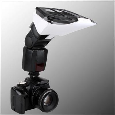 Universal FB-10X Camera Top Flash Light Speedlite Bounce Focus Flash Diffuser with 3 PCS Removable Color Light Reflector (Black)