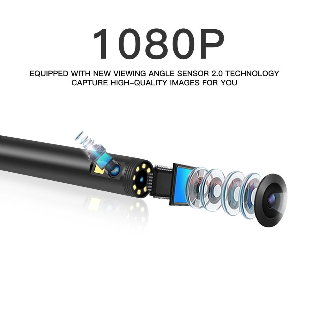 F280 1080P IP68 Waterproof Dual Camera WiFi Digital Endoscope, Length:5m Hard Cable (Yellow)
