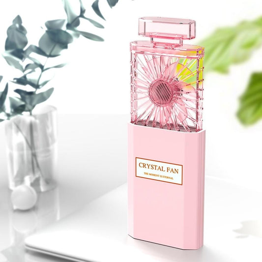 Perfume Shape Portable Fan Hidden Blade Fan (Pink)