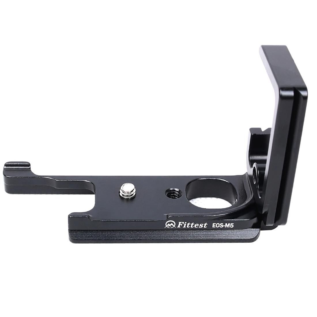 FITTEST LB-EOS-M5  Vertical Shoot Quick Release L Plate Bracket Base Holder for Canon EOS M5 Camera Metal Ballhead (Black)