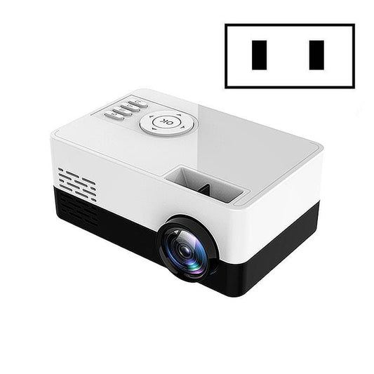 S261/J16 Home Mini HD 1080P Portable LED Projector, Support TF Card / AV / U Disk, Plug Specification:US Plug (White Black)