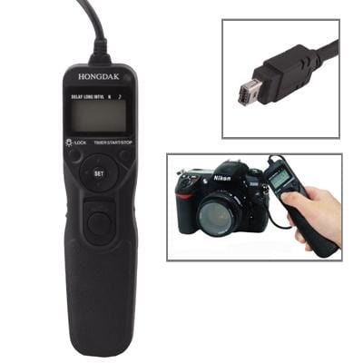 LCD Display Timer Remote Cord for Nikon D90 / D3100 / D7000 / D5000 (Black)