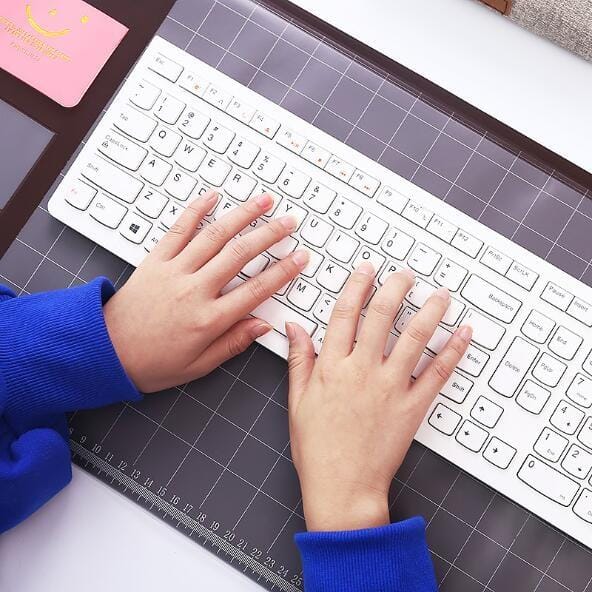 2 PCS Creative PVC Waterproof Multifunctional Desk Organizer Case Computer Keyboard Mouse Mat Set School Office Stationery Supplies (Purple)