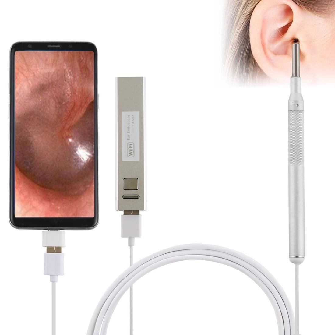 HD 720P 1.3 Million Pixels WIFI Visual Ear Clean Tool Endoscope