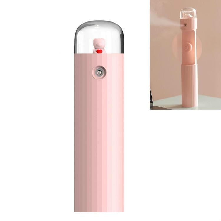 Telescopic Spray Fan Portable Handheld Mini Cartoon Fan (Pink Narwhal)