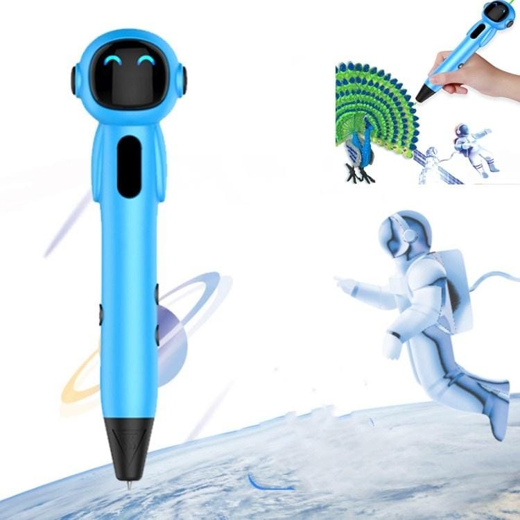Astronaut 3D Printing Pen Low Temperature Intelligent Wireless Stereo Graffiti Painting Children 3D Brush, Battery Capacity:1000 mAH (Blue)