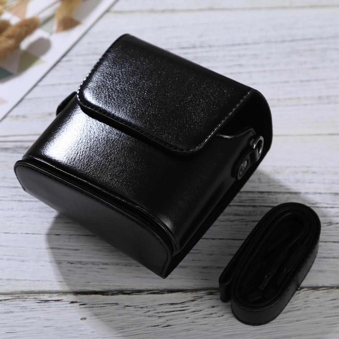 Full Body Camera PU Leather Case Bag with Strap for FUJIFILM instax mini 90 / 25 / 7 / 8 / 9 (Purple)