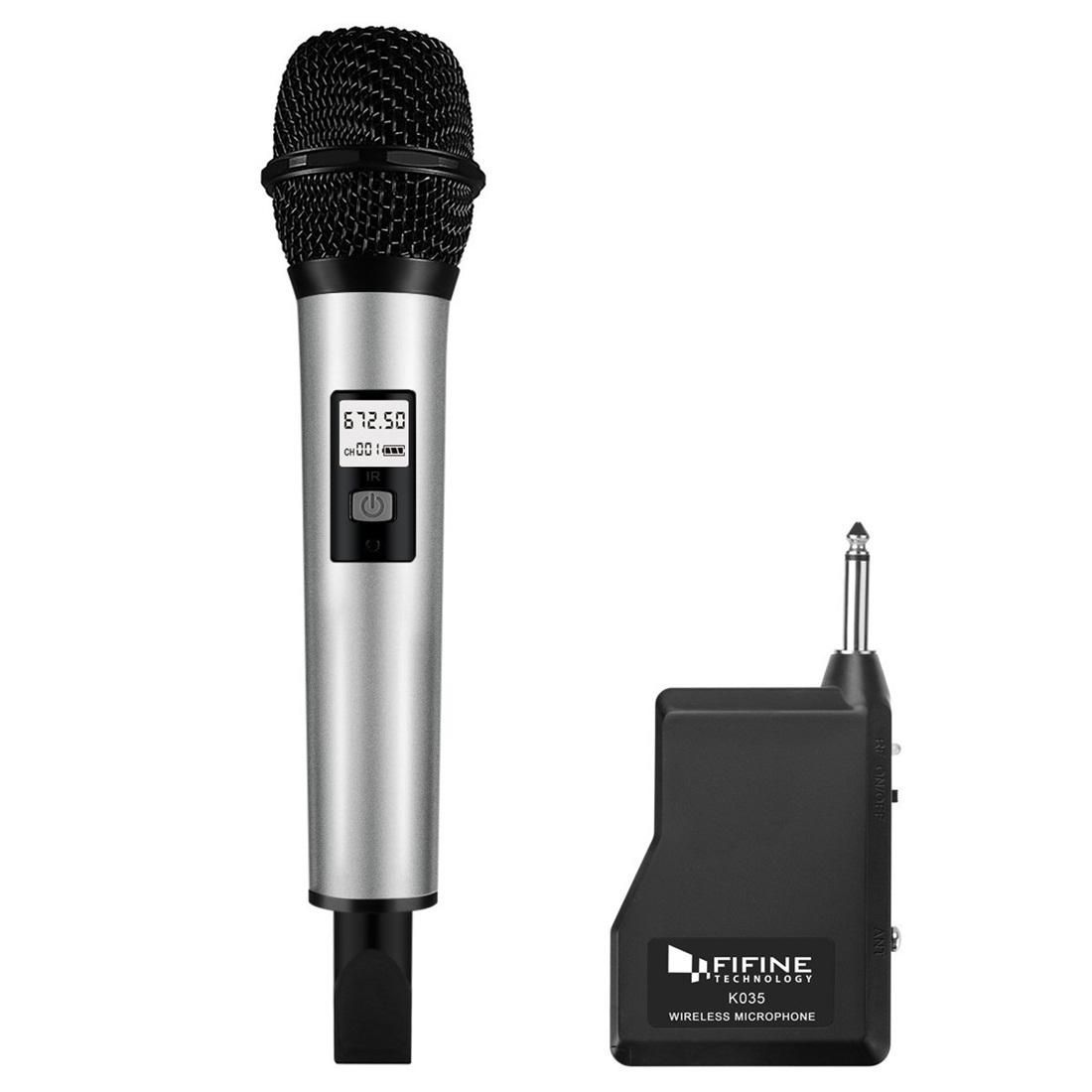 FIFINE K035 U Segment Selectable 20-channel Wireless Handheld Microphone, For Notebook, PC, Speaker, Headphone, iPad, iPhone, Galaxy, Huawei, Xiaomi, LG, HTC and Other Smart Phones