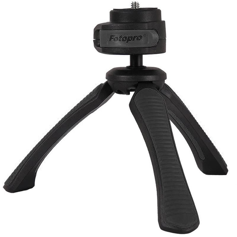 Fotopro SY-310 Adjustable 123mm-167mm 1.5kg Burden 1/4 inch Screw Portable Mini Tripod Holder Stand Mount with Protective Cover & Sling for Mobile Phone & GoPro & Card Machine & Micro DSLR Digital Camera (Black)
