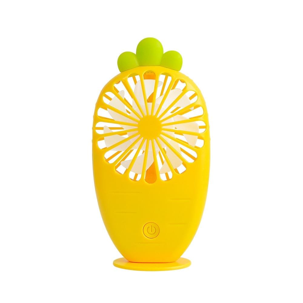 USB Charging Fan Creative Radish Night Light Pocket Mini Fan (Yellow)