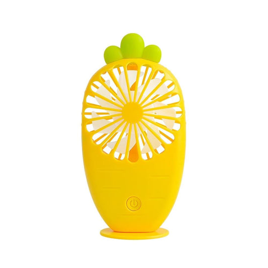 USB Charging Fan Creative Radish Night Light Pocket Mini Fan (Yellow)
