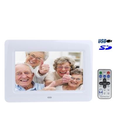 7 inch TFT LCD Digital Photo Frame with Remote Control, Support USB / SD / MS /MMC Card Input (White)