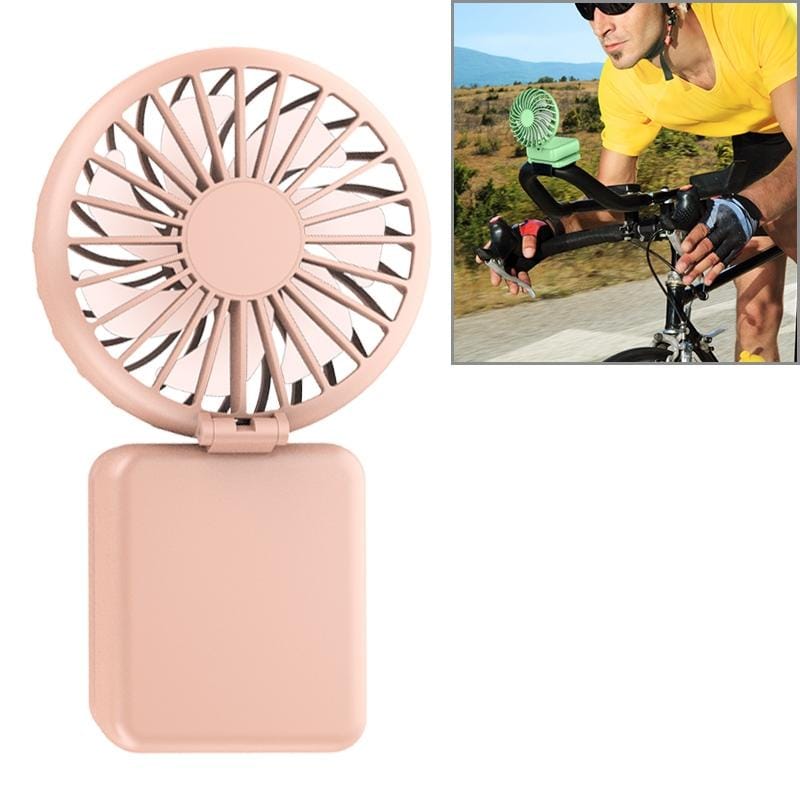 4W USB Interface 3-speed Control Rechargeable Portable Hanging Bag Handheld Fan (Pink)
