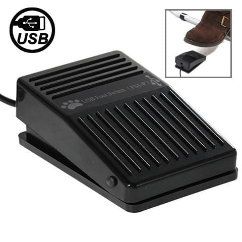 USB Foot Pedal Control Switch Game Pad Keyboard Adapter for Computer (Black)