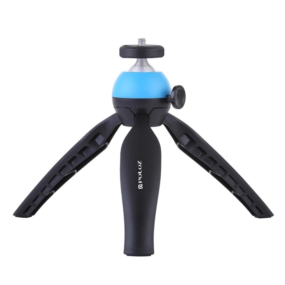 PULUZ Pocket Mini Tripod Mount with 360 Degree Ball Head for Smartphones, GoPro, DSLR Cameras (Blue)
