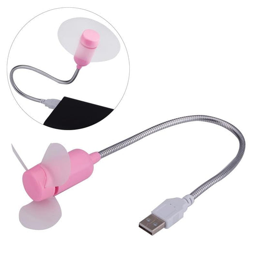 Portable USB Powered 3-Blade Mini Fan, Length: 35cm (Pink)