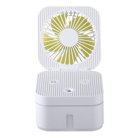 USB Small Fan Rubik Cube Humidifier (White)
