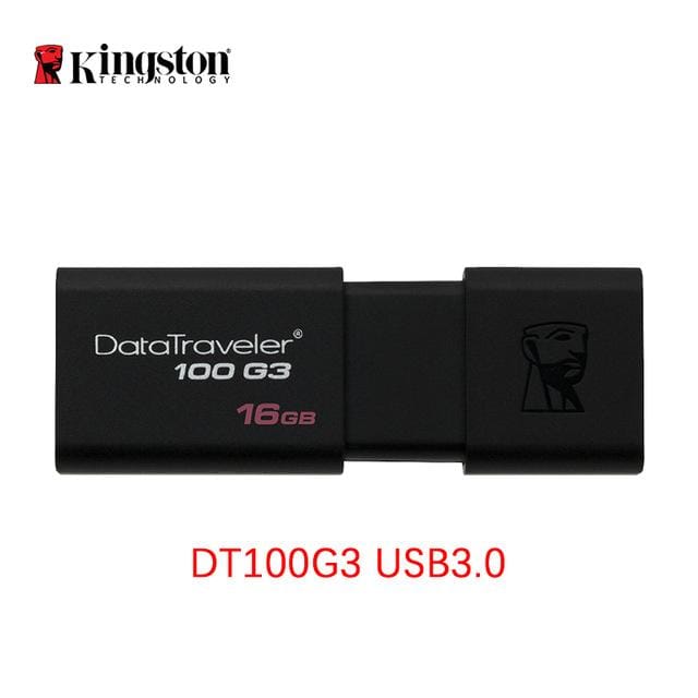 Kingston USB Flash Drive 16GB 32GB pendrive 64GB memoria usb stick USB Pen Disk Stick DT100G3 USB 3.0 flash drive usb stick gift, Capacity:16GB (DT100G3)