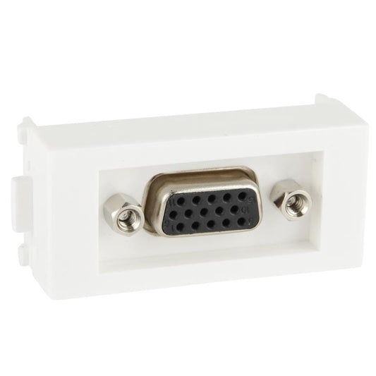 VGA 15 Pin Female to VGA 15 Pin Female Wall Plate (White)