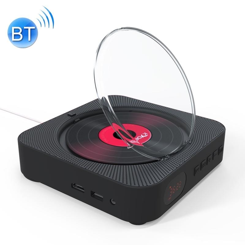 KC-606 Wall Mounted Bluetooth 4.2+EDR DVD Player with Remote Control, Support FM (Black)
