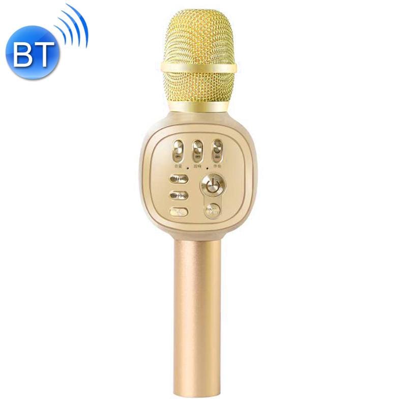 H12 High Sound Quality Handheld KTV Karaoke Recording Bluetooth Wireless Condenser Microphone (Gold)