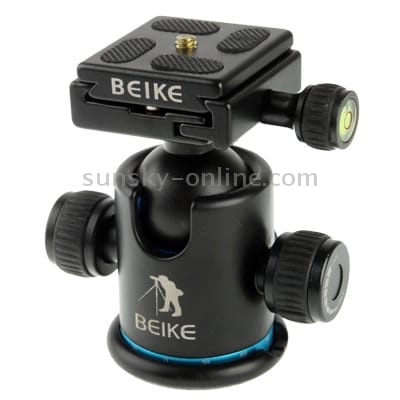 BK-03A Aluminum Alloy Tripod Ball Head with Quick Release Plate (Black)