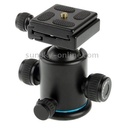 BK-03A Aluminum Alloy Tripod Ball Head with Quick Release Plate (Black)