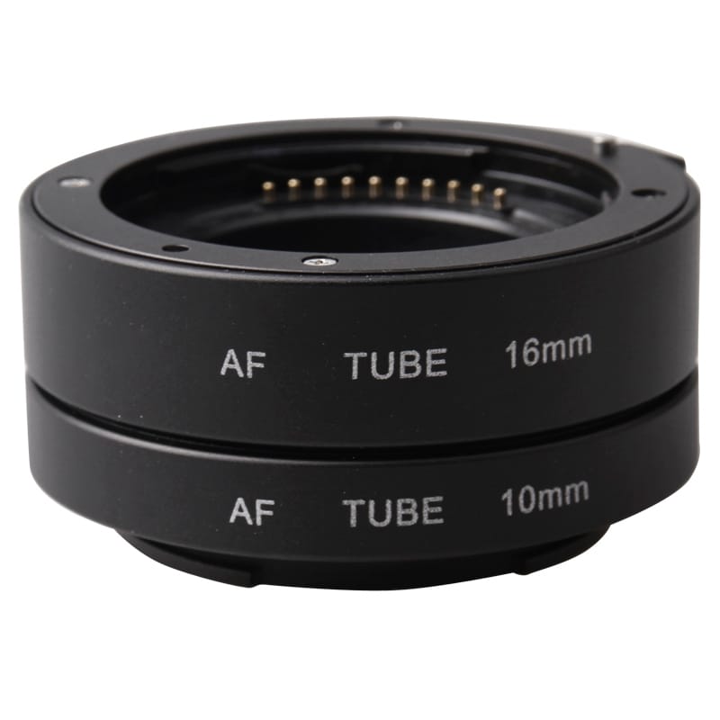 DEBO S-J Metal Auto Focus Macro Extension Tube Ring for Sony, 16mm Ring + 10mm Ring (Black)