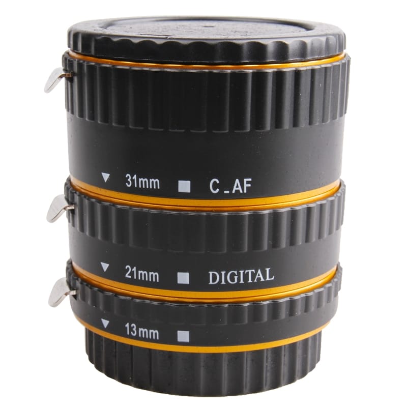 DEBO-C-L 3 Rings Macro Extension Tube Set for Canon EOS EF / EF-S Lens (Yellow)