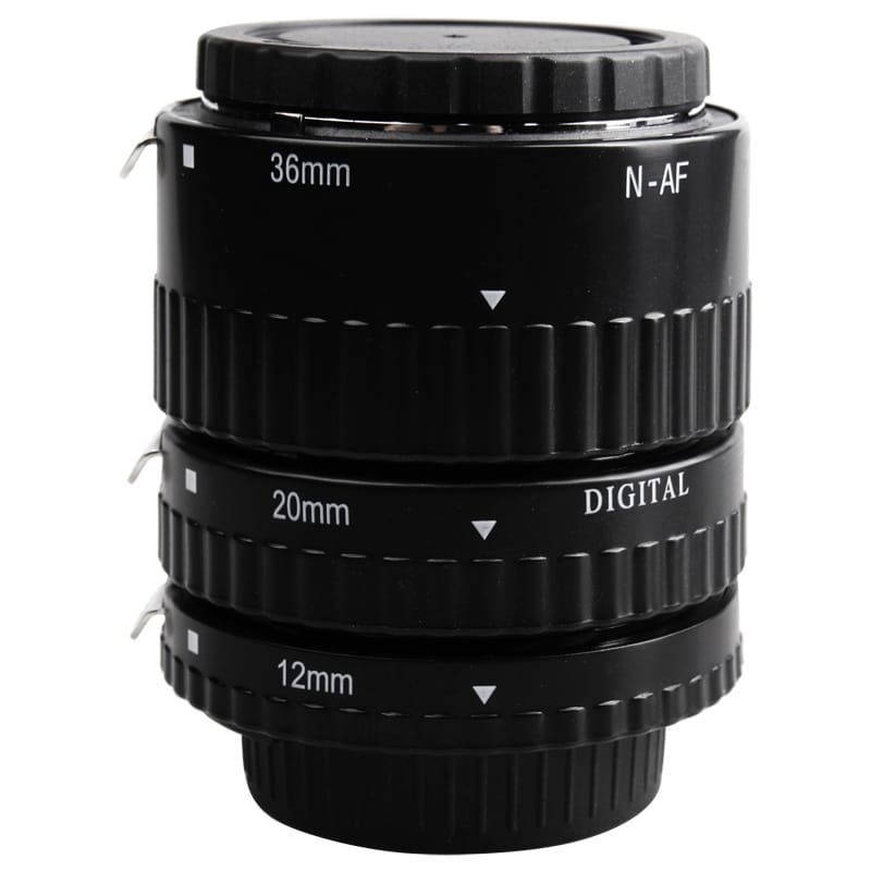 DEBO-N-S 3 Rings Macro Extension Plastic Tube Set for Nikon All Lens, 12mm + 20mm + 36mm Ring (Black)