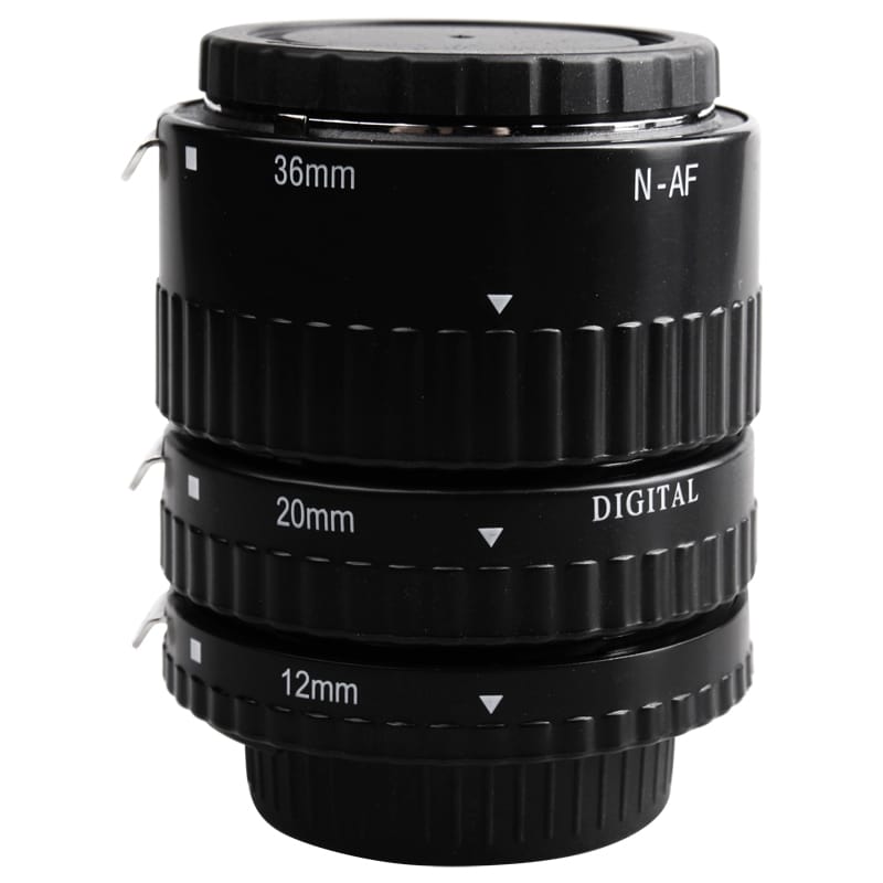 DEBO-N-S 3 Rings Macro Extension Plastic Tube Set for Nikon All Lens, 12mm + 20mm + 36mm Ring (Black)