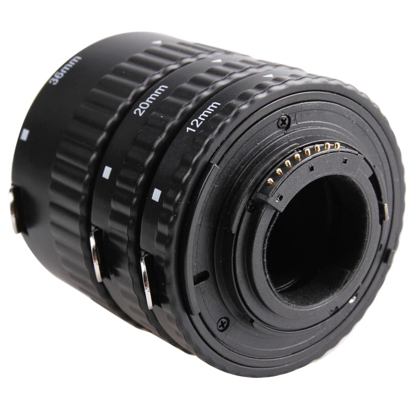 DEBO-N-S 3 Rings Macro Extension Plastic Tube Set for Nikon All Lens, 12mm + 20mm + 36mm Ring (Black)