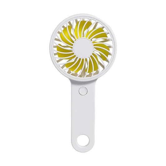 HTL-06 1-3W USB Interface 3-speed Control Rechargeable Portable Ultra-thin Handheld Fan with Lanyard (White)
