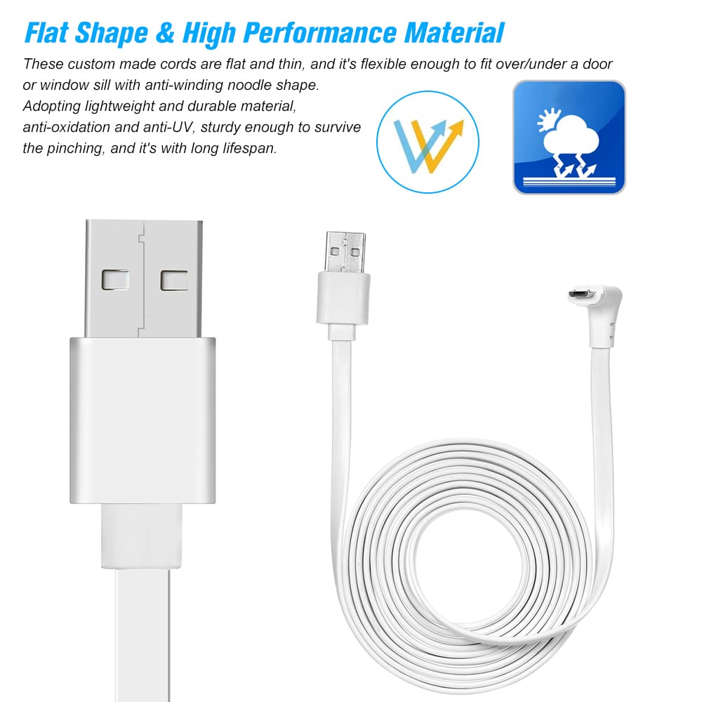 2M/6.6ft Charging Power Cable Fits for Arlo Pro, Arlo Pro 2, - 2M