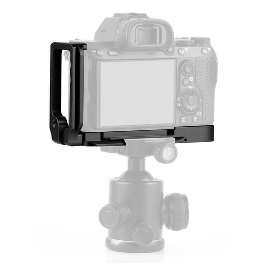 PULUZ 1/4 inch Vertical Shoot Quick Release L Plate Bracket Base Holder for Sony A9  / A7 III/ A7R III (Black)