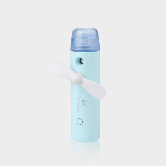Mini Spray USB Rechargeable Handheld Fan Portable Silent Desk Fan (Blue)