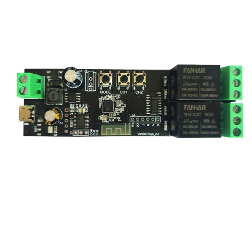 Tuya 2CH USB DC5V/7-32V WiFi Switch Wireless Relay Module