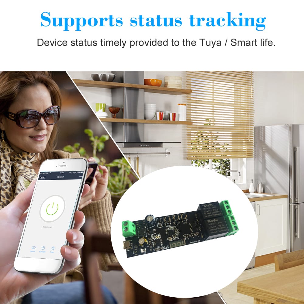 Tuya 2CH USB DC5V/7-32V WiFi Switch Wireless Relay Module