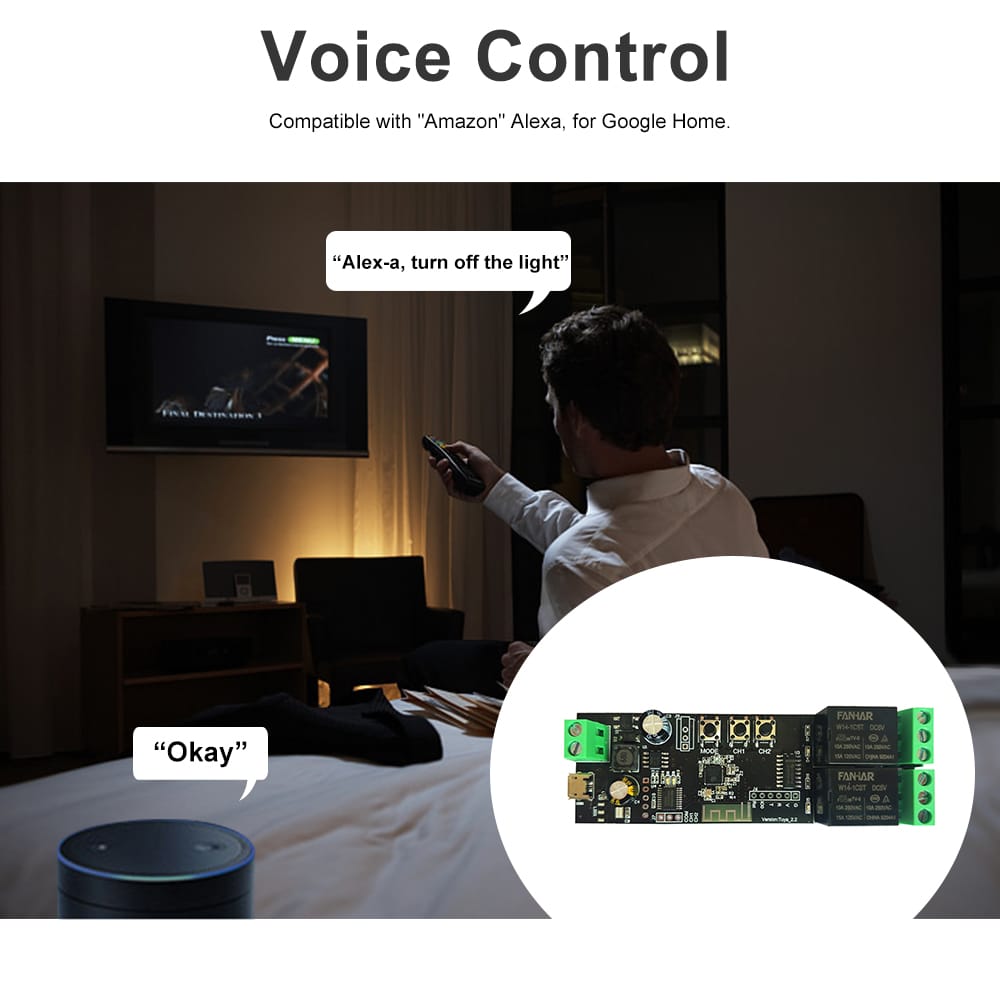 Tuya 2CH USB DC5V/7-32V WiFi Switch Wireless Relay Module