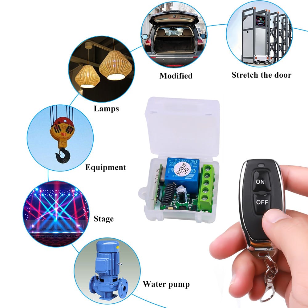 Smart Home 433Mhz DC 12V 1CH Wireless Remote Switch Relay