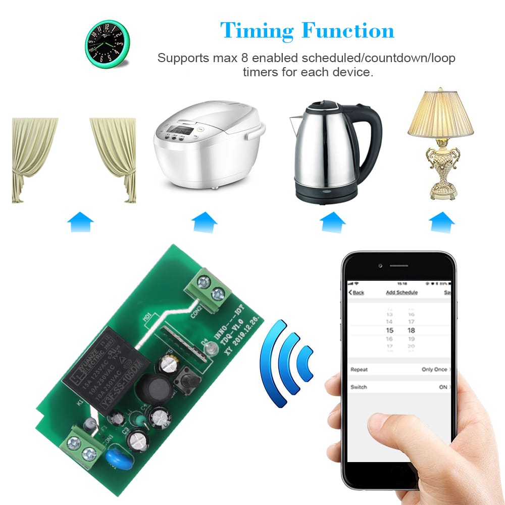 Tuya WiFi Smart Switch 10A/2200W Wireless Remote Switch
